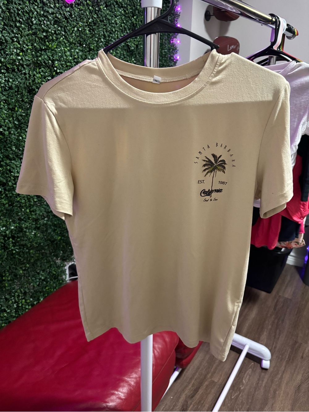 Santa Barbara Palm Graphic T‑Shirt - Cream